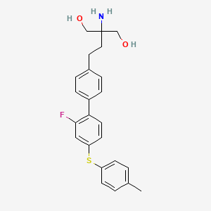 molecular formula C24H26FNO2S B1256104 2-Amino-2-{2-[2'-fluoro-4'-(4-methylphenylthio)biphenyl-4-yl]ethyl}propane-1,3-diol 