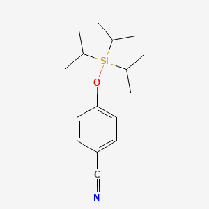 molecular formula C16H25NOSi B12561072 Benzonitrile, 4-[[tris(1-methylethyl)silyl]oxy]- CAS No. 160725-46-2