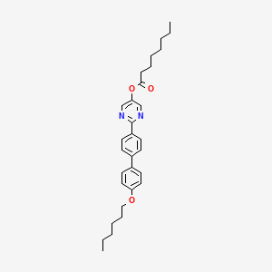 molecular formula C30H38N2O3 B12561116 2-[4'-(Hexyloxy)[1,1'-biphenyl]-4-yl]pyrimidin-5-yl octanoate CAS No. 189070-42-6