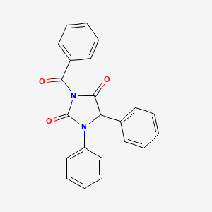 molecular formula C22H16N2O3 B12561166 2,4-Imidazolidinedione, 3-benzoyl-1,5-diphenyl- CAS No. 203725-40-0