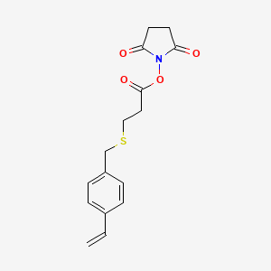 molecular formula C16H17NO4S B12561222 1-[(3-{[(4-Ethenylphenyl)methyl]sulfanyl}propanoyl)oxy]pyrrolidine-2,5-dione CAS No. 144335-61-5