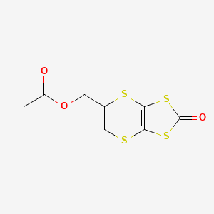 molecular formula C8H8O3S4 B12561254 1,3-Dithiolo[4,5-b][1,4]dithiin-2-one, 5-[(acetyloxy)methyl]-5,6-dihydro- CAS No. 197720-06-2