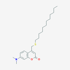 7-(Dimethylamino)-4-[(dodecylsulfanyl)methyl]-2H-1-benzopyran-2-one