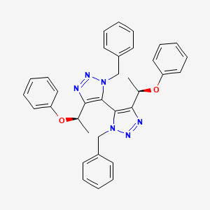 4-[(1R)-1-phenoxyethyl]-5-[5-[(1R)-1-phenoxyethyl]-3-(phenylmethyl)-4-triazolyl]-1-(phenylmethyl)triazole