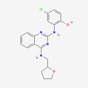 molecular formula C19H19ClN4O2 B1256147 4-Chloro-2-[[4-(2-oxolanylmethylamino)-2-quinazolinyl]amino]phenol 