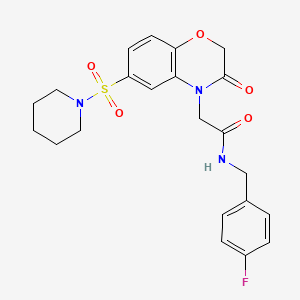 N-[(4-fluorophenyl)methyl]-2-[3-oxo-6-(1-piperidinylsulfonyl)-1,4-benzoxazin-4-yl]acetamide
