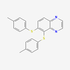 molecular formula C22H18N2S2 B12561532 5,6-Bis[(4-methylphenyl)sulfanyl]quinoxaline CAS No. 143334-94-5