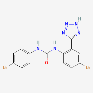 molecular formula C14H10Br2N6O B12561572 N-(4-Bromophenyl)-N'-[4-bromo-2-(2H-tetrazol-5-yl)phenyl]urea CAS No. 265646-77-3