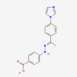 4-[(2E)-2-[1-(4-imidazol-1-ylphenyl)ethylidene]hydrazinyl]benzoic acid