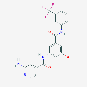 2-amino-N-[3-methoxy-5-[oxo-[3-(trifluoromethyl)anilino]methyl]phenyl]-4-pyridinecarboxamide