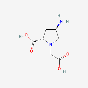 molecular formula C7H12N2O4 B12561677 (2S,4S)-4-Amino-1-(carboxymethyl)pyrrolidine-2-carboxylic acid 