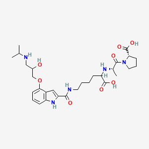 molecular formula C29H43N5O8 B1256174 (2S)-1-[(2S)-2-[[1-carboxy-5-[[4-[2-hydroxy-3-(propan-2-ylamino)propoxy]-1H-indole-2-carbonyl]amino]pentyl]amino]propanoyl]pyrrolidine-2-carboxylic acid 