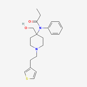 molecular formula C21H28N2O2S B1256175 n-{4-(Hydroxymethyl)-1-[2-(thiophen-3-yl)ethyl]piperidin-4-yl}-n-phenylpropanamide CAS No. 99759-68-9