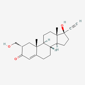 molecular formula C22H30O3 B1256176 Pregn-4-en-20-yn-3-one, 17-hydroxy-2-(hydroxymethyl)-, (2alpha,17alpha)- CAS No. 2787-03-3