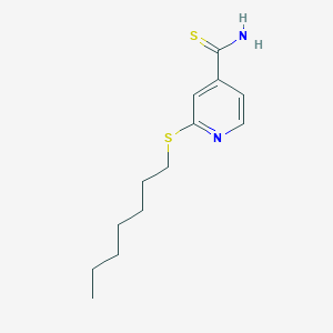 4-Pyridinecarbothioamide, 2-(heptylthio)-