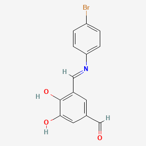 molecular formula C14H10BrNO3 B12561859 3-[(4-Bromoanilino)methylidene]-5-hydroxy-4-oxocyclohexa-1,5-diene-1-carbaldehyde CAS No. 190834-83-4