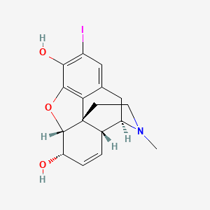 molecular formula C17H18INO3 B1256189 (4R,4aR,7S,7aR,12bS)-10-iodo-3-methyl-2,4,4a,7,7a,13-hexahydro-1H-4,12-methanobenzofuro[3,2-e]isoquinoline-7,9-diol 