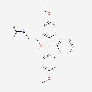 molecular formula C24H25NO3 B12561898 N-{2-[Bis(4-methoxyphenyl)(phenyl)methoxy]ethyl}methanimine CAS No. 184159-43-1