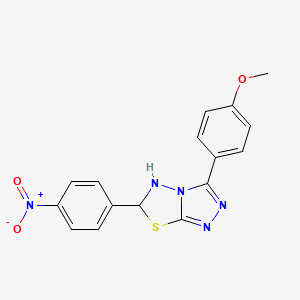 3-(4-Methoxyphenyl)-6-(4-nitrophenyl)-5,6-dihydro-[1,2,4]triazolo[3,4-b][1,3,4]thiadiazole