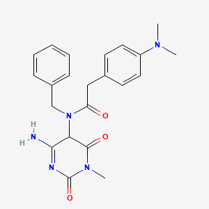 molecular formula C22H25N5O3 B12561917 N-(6-Amino-3-methyl-2,4-dioxo-1,2,3,4-tetrahydro-5-pyrimidinyl)-N-benzyl-2-[4-(dimethylamino)phenyl]acetamide 