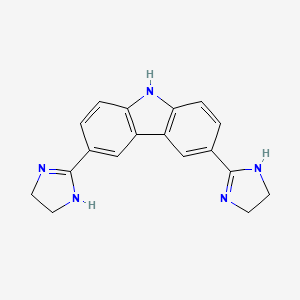 molecular formula C18H17N5 B12561945 3,6-bis(4,5-dihydro-1H-imidazol-2-yl)-9H-carbazole CAS No. 200205-80-7