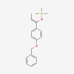 molecular formula C19H24O2Si B12562092 ({1-[4-(Benzyloxy)phenyl]prop-1-en-1-yl}oxy)(trimethyl)silane CAS No. 143088-40-8