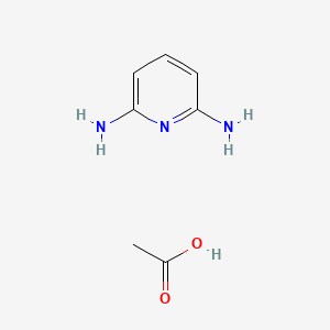 molecular formula C7H11N3O2 B12562139 Acetic acid;pyridine-2,6-diamine CAS No. 143715-89-3