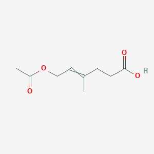 molecular formula C9H14O4 B12562164 4-Hexenoic acid, 6-(acetyloxy)-4-methyl-, (4E)- CAS No. 188291-64-7