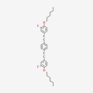 molecular formula C34H36F2O2 B12562279 1,1'-[1,4-Phenylenedi(ethyne-2,1-diyl)]bis[3-fluoro-4-(hexyloxy)benzene] CAS No. 143098-00-4