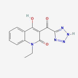 molecular formula C13H11N5O3 B12562291 1-Ethyl-4-hydroxy-3-(2H-tetrazole-5-carbonyl)quinolin-2(1H)-one CAS No. 219479-18-2