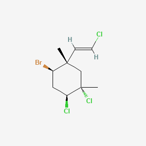molecular formula C10H14BrCl3 B1256230 (1S,2S,4R,5S)-4-bromo-1,2-dichloro-5-[(E)-2-chloroethenyl]-1,5-dimethylcyclohexane 