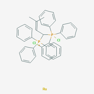 molecular formula C41H37Cl2P2Ru+ B12562303 [1-[Chloro-(2-chlorophenyl)-diphenyl-lambda5-phosphanyl]-3-methylbut-2-enyl]-triphenylphosphanium;ruthenium CAS No. 191609-95-7