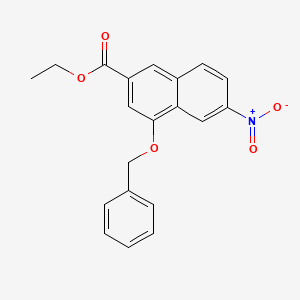 2-Naphthalenecarboxylic acid, 6-nitro-4-(phenylmethoxy)-, ethyl ester