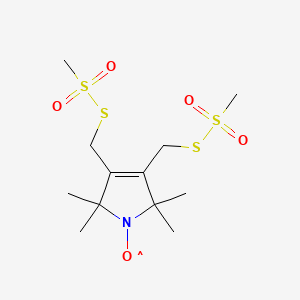 molecular formula C12H22NO5S4 B1256235 1H-Pyrrol-1-yloxy, 2,5-dihydro-2,2,5,5-tetramethyl-3,4-bis[[(methylsulfonyl)thio]methyl]-(9CI) 
