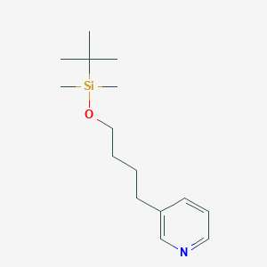 molecular formula C15H27NOSi B12562362 3-(4-{[tert-Butyl(dimethyl)silyl]oxy}butyl)pyridine CAS No. 174523-91-2