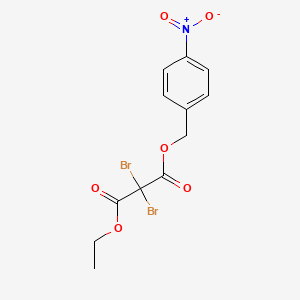 Ethyl (4-nitrophenyl)methyl dibromopropanedioate