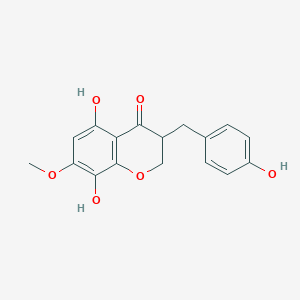 B125624 5,8-Dihydroxy-3-(4-hydroxybenzyl)-7-methoxy-4-chromanone CAS No. 93078-83-2