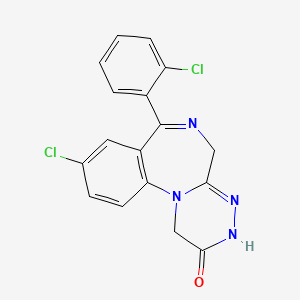 molecular formula C17H12Cl2N4O B1256249 9-Chloro-7-(2-chlorophenyl)-3,5-dihydro-(1,2,4)triazino(4,3-a)(1,4)benzodiazepin-2(1H)-one CAS No. 49614-12-2