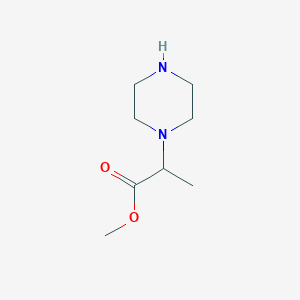 molecular formula C8H16N2O2 B12562514 Methyl 2-(piperazin-1-yl)propanoate CAS No. 201803-58-9