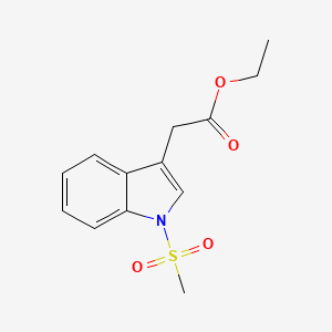 molecular formula C13H15NO4S B12562559 1H-Indole-3-acetic acid, 1-(methylsulfonyl)-, ethyl ester CAS No. 143278-19-7