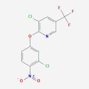 molecular formula C12H5Cl2F3N2O3 B12562571 3-Chloro-2-(3-chloro-4-nitrophenoxy)-5-(trifluoromethyl)pyridine CAS No. 147345-63-9