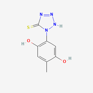 molecular formula C8H8N4O2S B12562625 2-Methyl-5-(5-sulfanylidenetetrazolidin-1-yl)cyclohexa-2,5-diene-1,4-dione CAS No. 190581-04-5