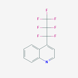 molecular formula C12H6F7N B12562687 Quinoline, 4-(heptafluoropropyl)- CAS No. 181059-73-4