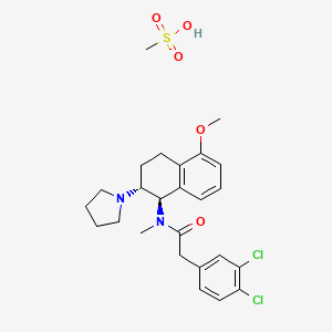 molecular formula C25H32Cl2N2O5S B1256270 2-(3,4-dichlorophenyl)-N-[(1R,2R)-5-methoxy-2-pyrrolidin-1-yl-1,2,3,4-tetrahydronaphthalen-1-yl]-N-methylacetamide;methanesulfonic acid 