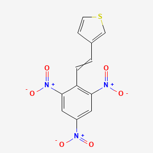 molecular formula C12H7N3O6S B12562710 3-[2-(2,4,6-Trinitrophenyl)ethenyl]thiophene CAS No. 190083-85-3