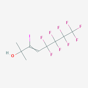 molecular formula C9H8F9IO B12562714 5,5,6,6,7,7,8,8,8-Nonafluoro-3-iodo-2-methyloct-3-en-2-ol CAS No. 144295-00-1