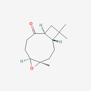molecular formula C14H22O2 B1256276 (1R,4R,6S,10S)-4,12,12-trimethyl-5-oxatricyclo[8.2.0.04,6]dodecan-9-one 