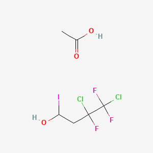 molecular formula C6H8Cl2F3IO3 B12562768 Acetic acid--3,4-dichloro-3,4,4-trifluoro-1-iodobutan-1-ol (1/1) CAS No. 194017-85-1