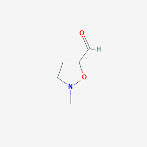 molecular formula C5H9NO2 B12562821 2-Methyl-1,2-oxazolidine-5-carbaldehyde CAS No. 184845-85-0