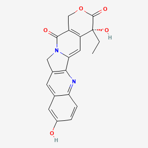 molecular formula C20H16N2O5 B1256286 (19R)-19-ethyl-7,19-dihydroxy-17-oxa-3,13-diazapentacyclo[11.8.0.02,11.04,9.015,20]henicosa-1(21),2(11),3,5,7,9,15(20)-heptaene-14,18-dione 